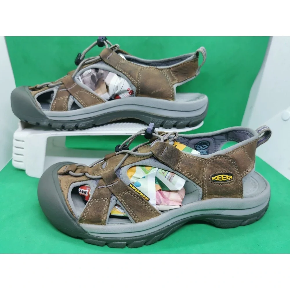 KEEN Arroyo II Brown Leather Waterproof Hiking Sandals Shoes Women`s Size 8